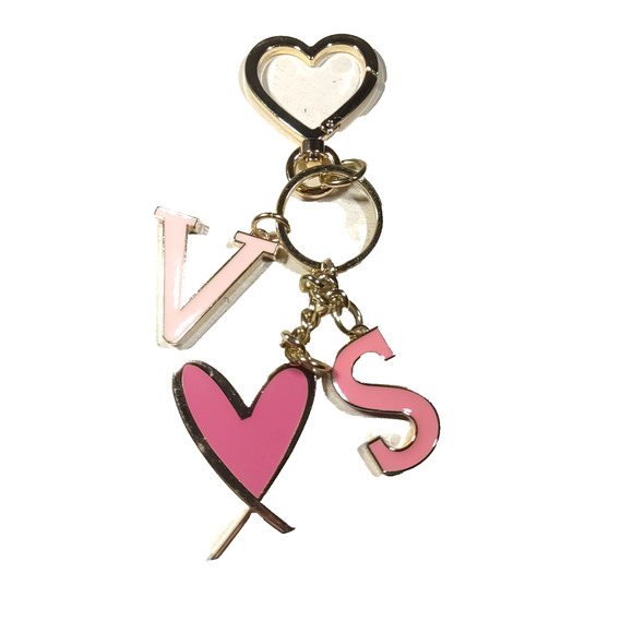 Victoria Secret Keychain Purse Clip Pink Gold Tone Love Romance - Picture 1 of 5